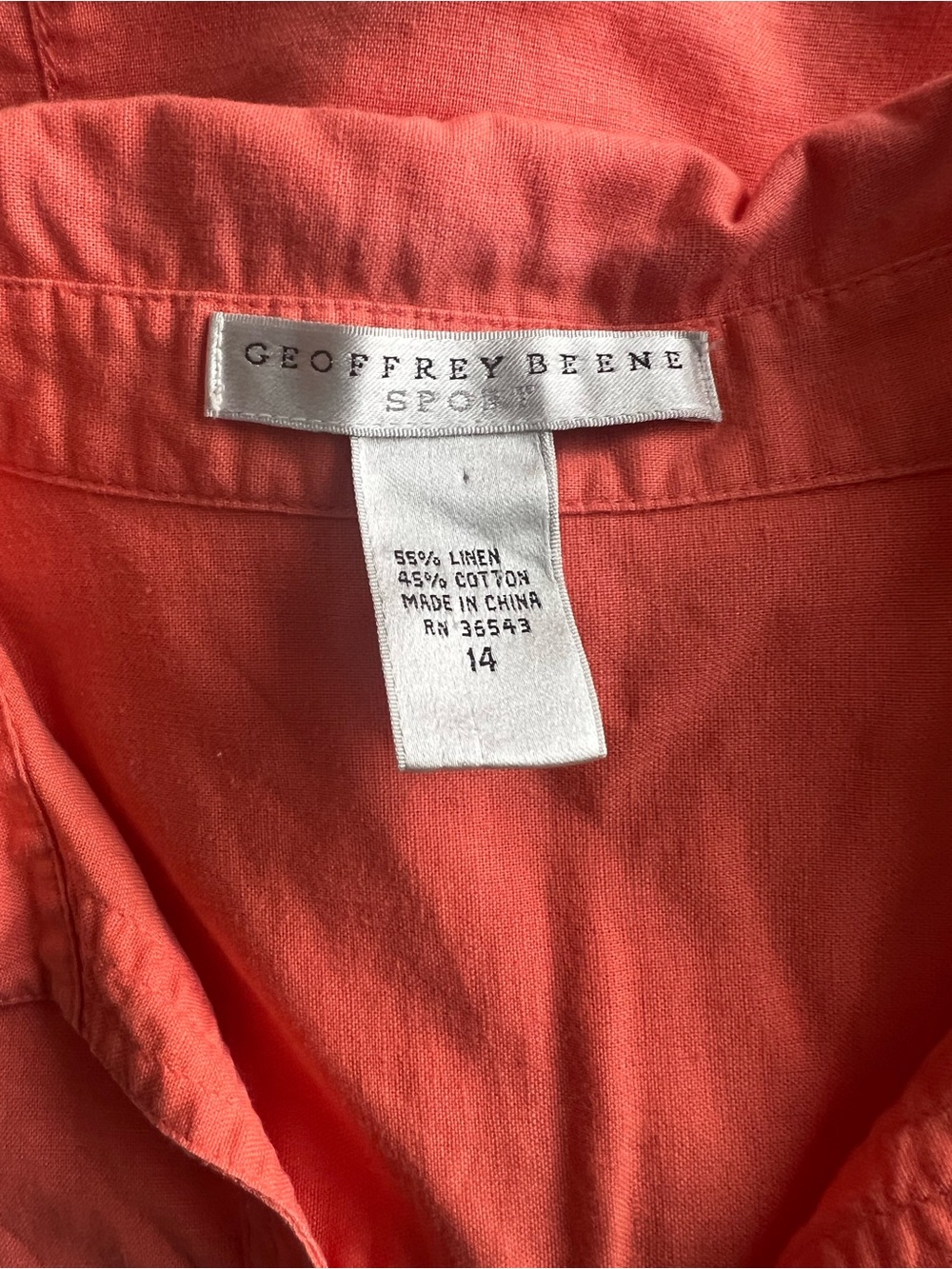 Geoffrey Beene Sleeveless Collared V-Neck Tank Top in Orange - Picture 8 of 11